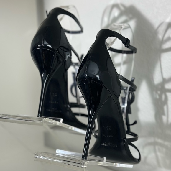SAINT LAURENT CASSANDRA heels size 38.5 black on black - Picture 4 of 6